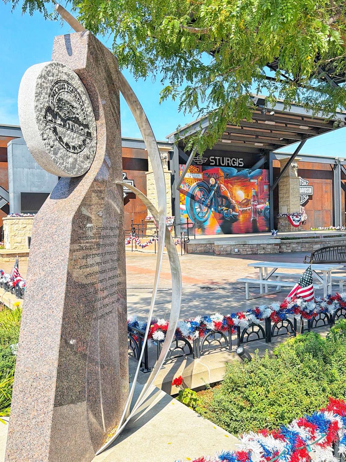 The Rally Point monument in downtown Sturgis
