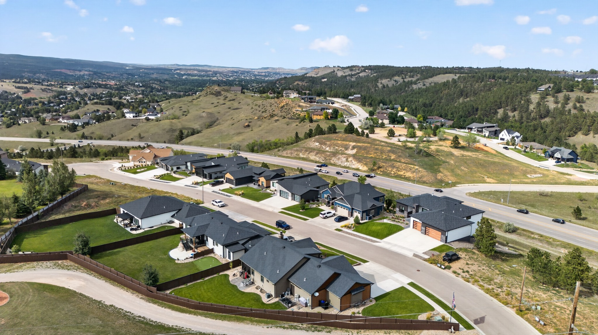 Covenant Drive homes in Bella Vista Estates above Catron Boulevard, looking toward Rapid City